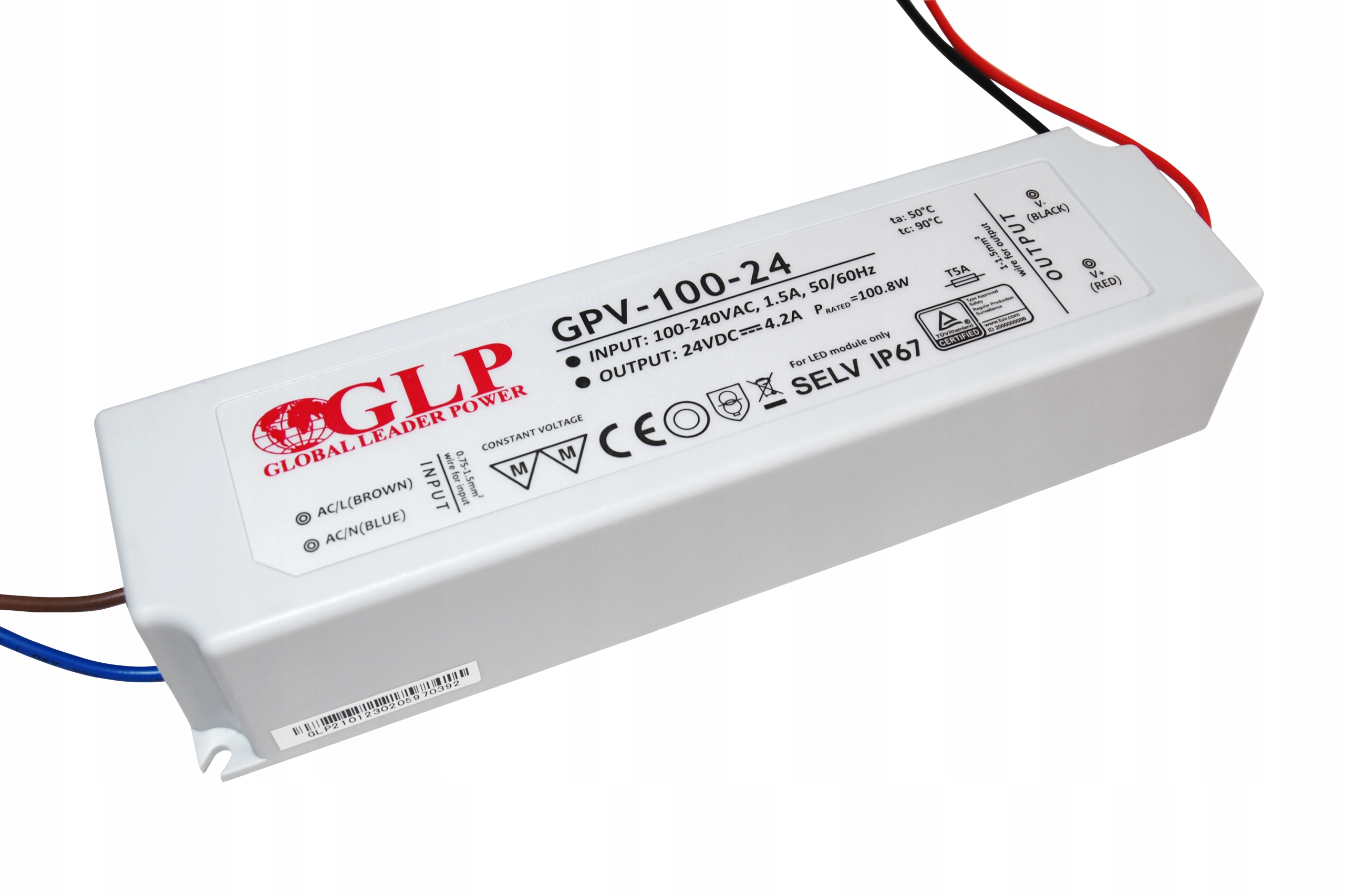 Zasilacz GLP LED hermetyczny GPV-100-24 24V 4,2A 100W