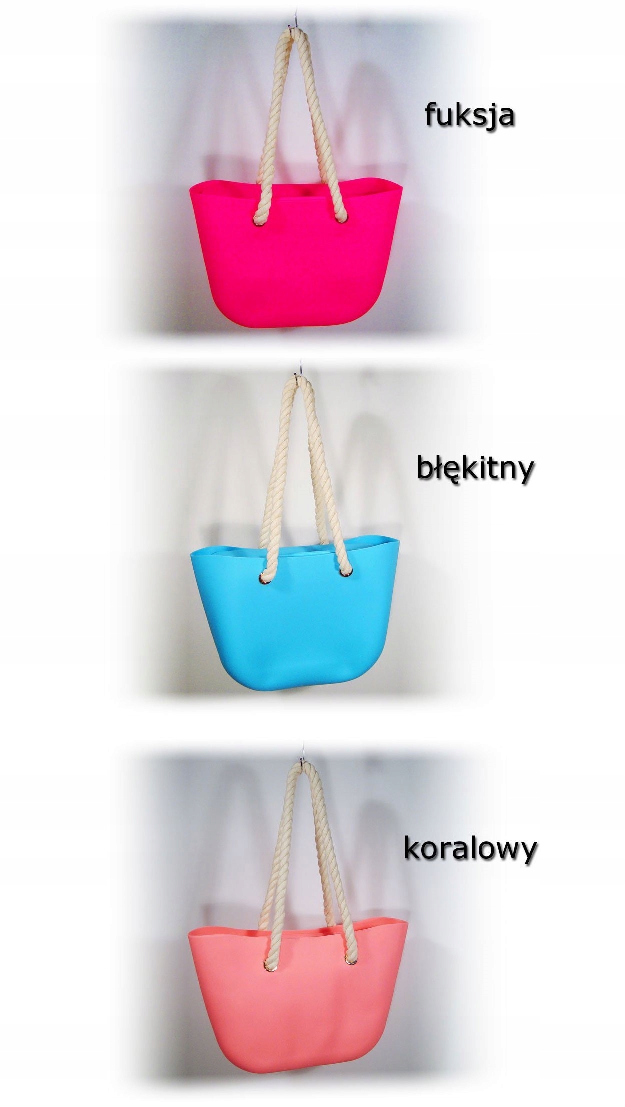 O TORBA GUMOWA TOREBKA HOBO JELLY SHOPPER BAG TGLA Kolor wielokolorowy