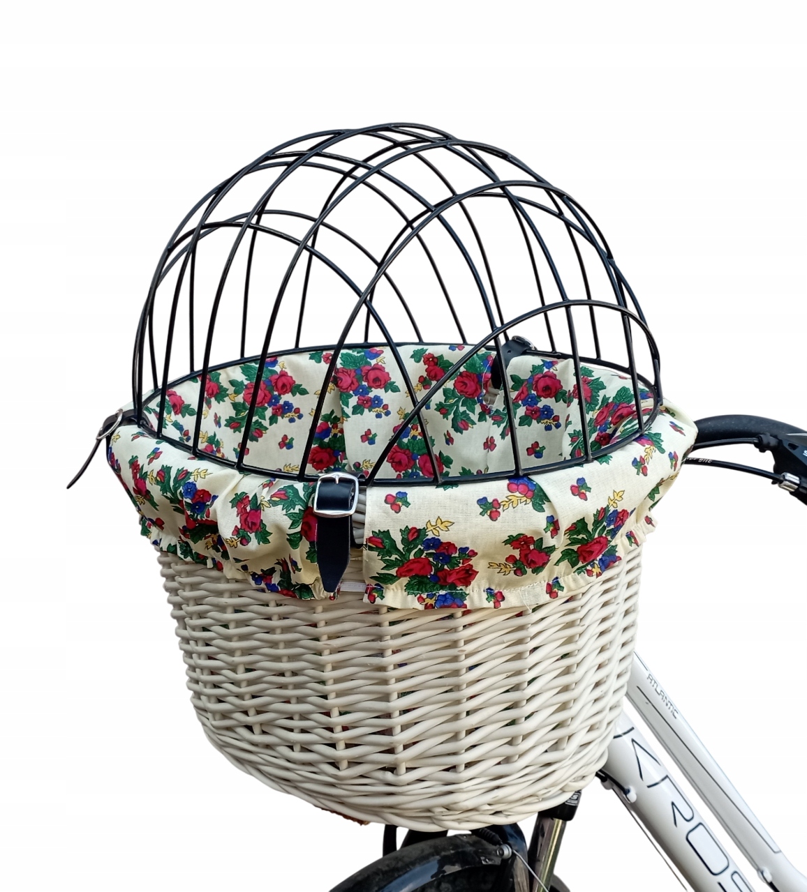 Kosz wiklinowy na rower dla Psa do 10kg Transporter wkład i poduszka