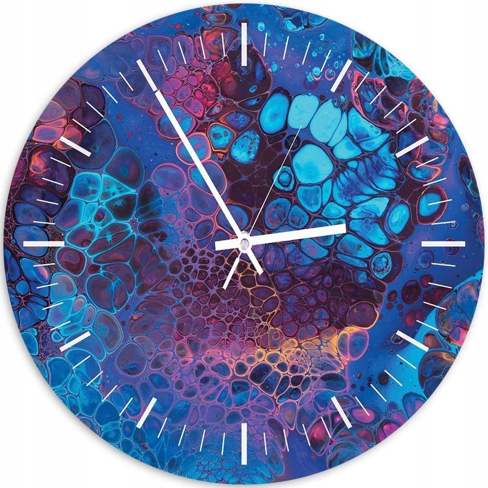 Nástěnné hodiny Kulatý Fotoobraz 40 cm Purpurový mramor