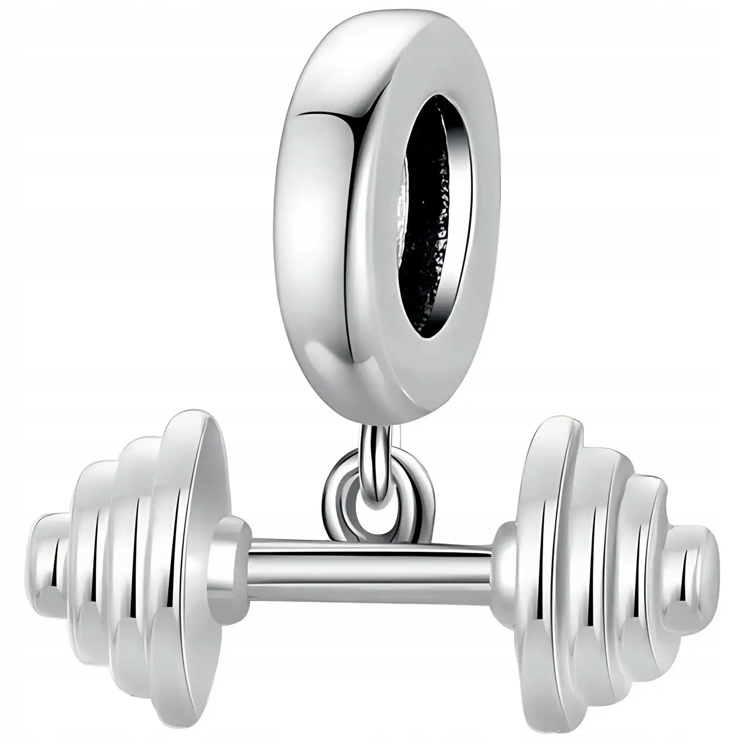 Přívěsek Charms Stříbro 925 Hantel Fitness posilovna Trénink Sportovní motiv