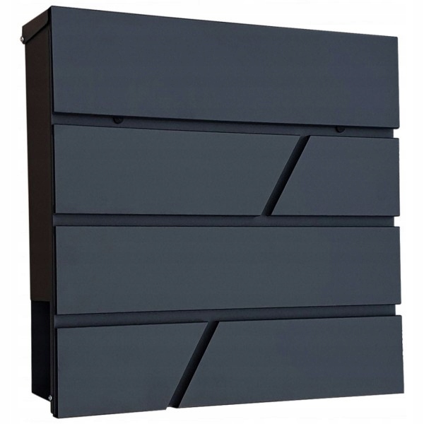 Vonkajšia Poštová Schránka S Tubou Na Noviny, Grafitová, Kovová