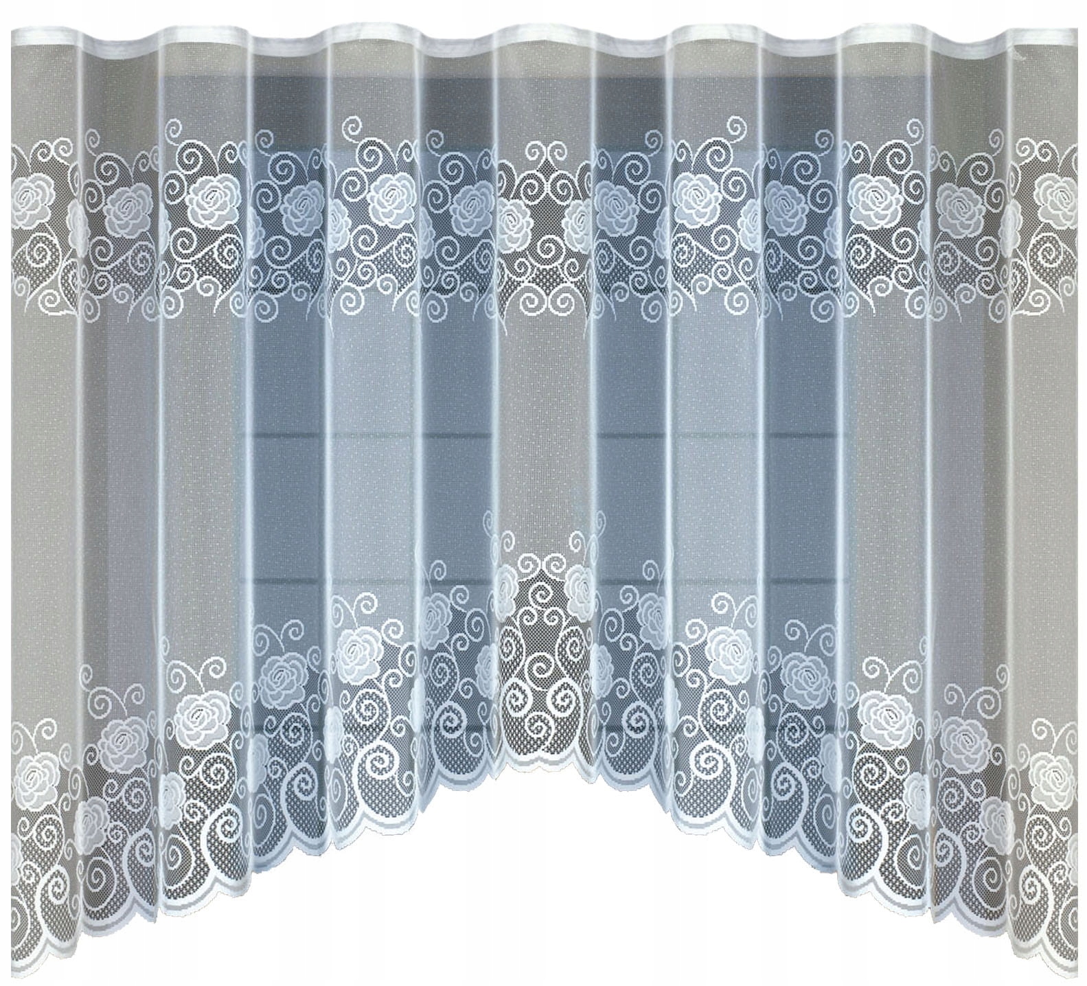 

Biała żakardowa firanka z taśmą 243840 180 x 300cm