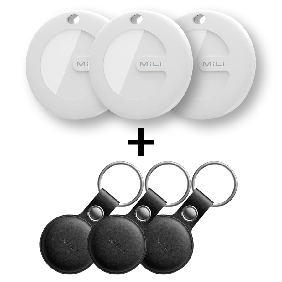 Lokalizator MiTag Bluetooth iOS Apple Tag iPhone 3x Czarny Pokrowiec Zaczep