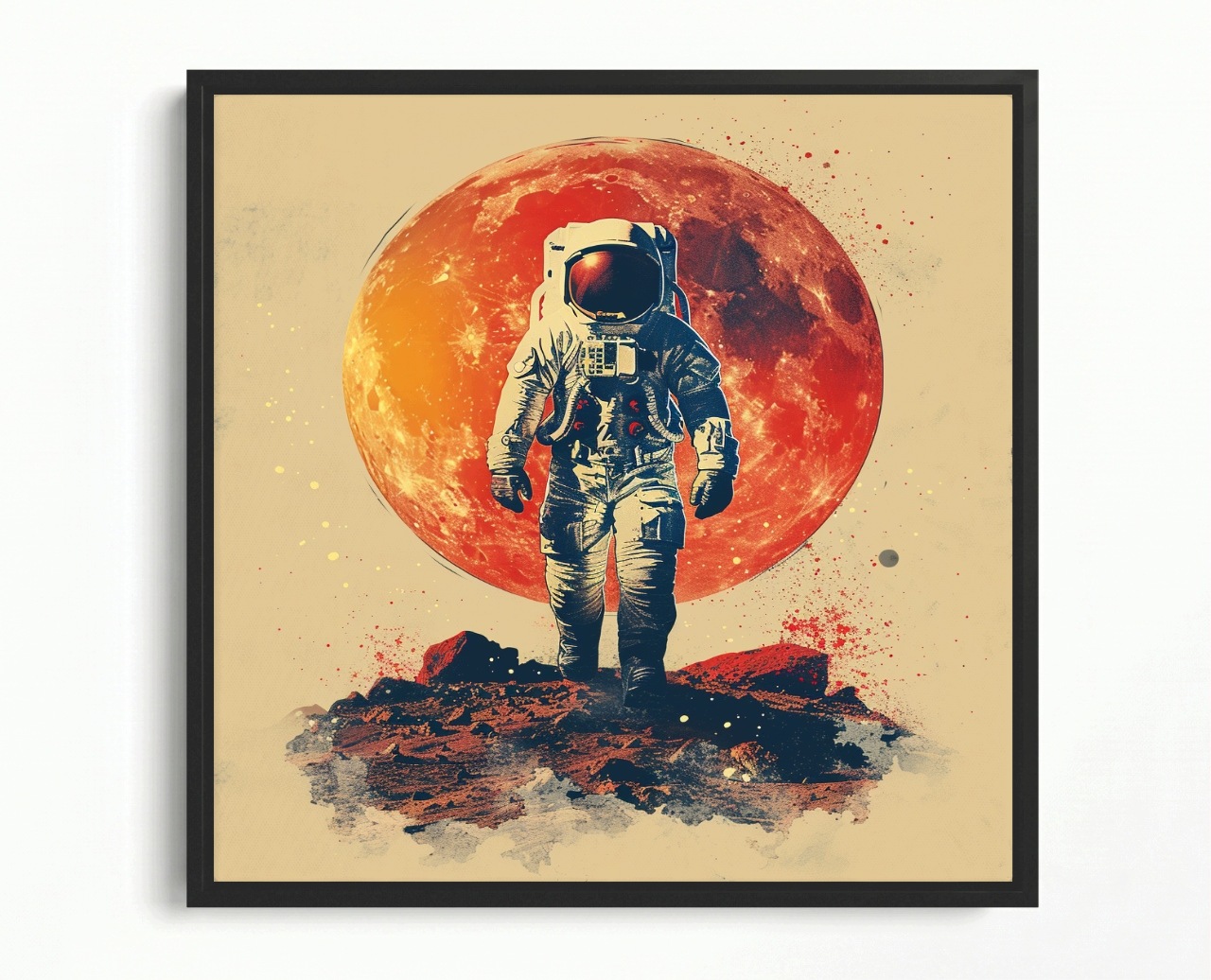 Obraz Rám American Box Astronauta Mars Kosmos Červená Planeta 80x80