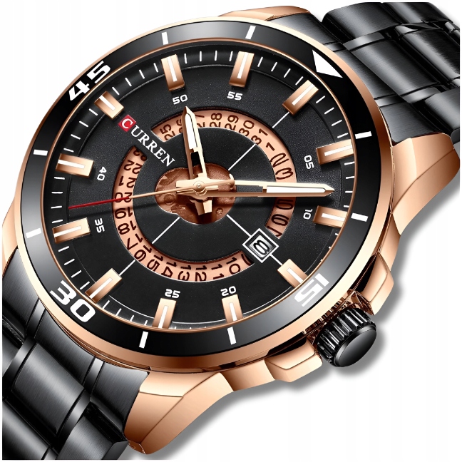 FÉRFI KARÓRA CURREN KLASSZIKUS ELEGÁNS ACÉL DÁTUMKIJELZŐ 5 SZÍN AJÁNDÉK