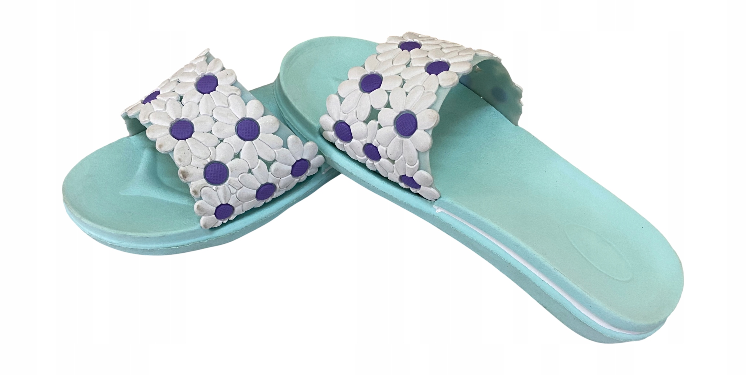 

Klapki Damskie basen lekkie Turkus Kwiat *38