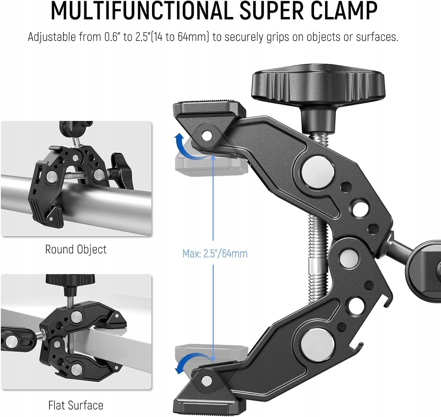 NEEWER Super Clamp Uchwyt z Magicznym Ramieniem do Kamery i Telefonu — miniatura 4