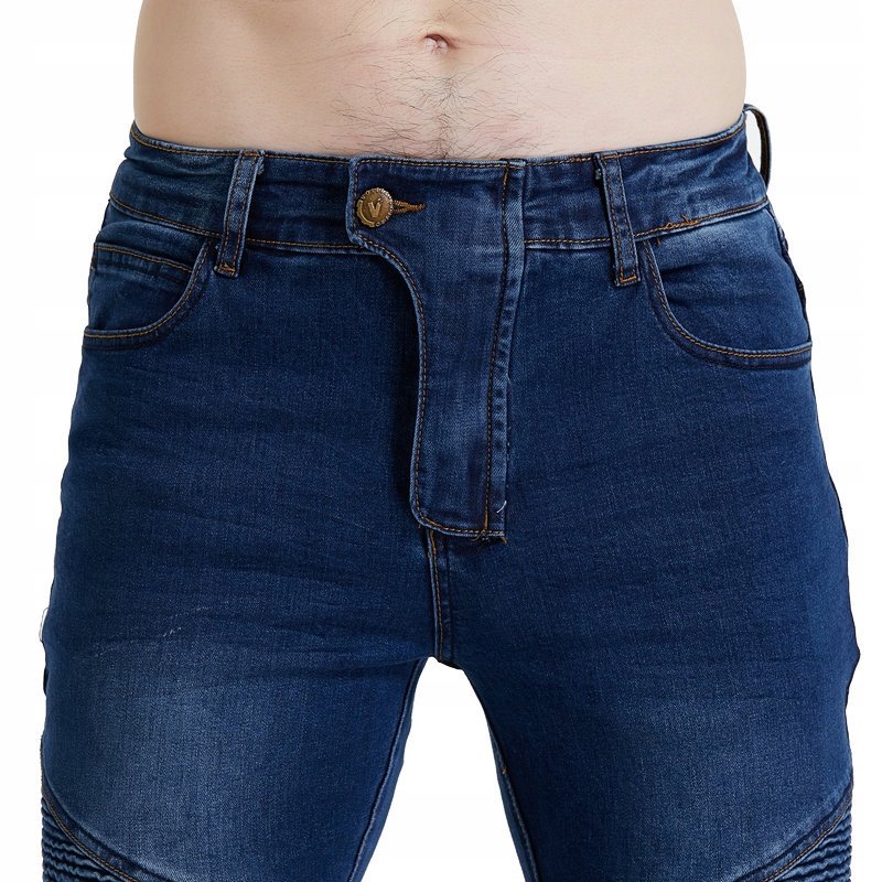 SPODNIE MOTOCYKLOWE BOJÓWKI MĘSKIE JEANSY Materiał jeans