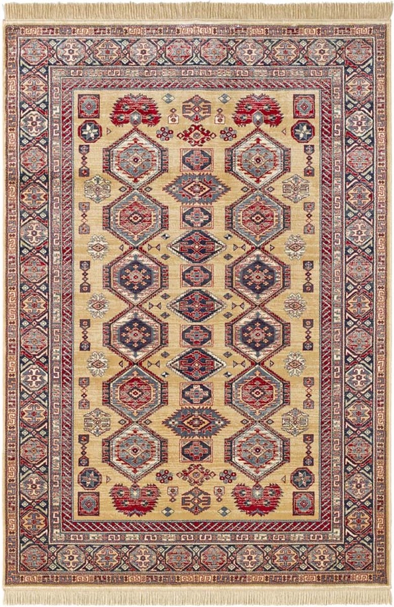 Krémový koberec do obývačky z viskózy 200x300