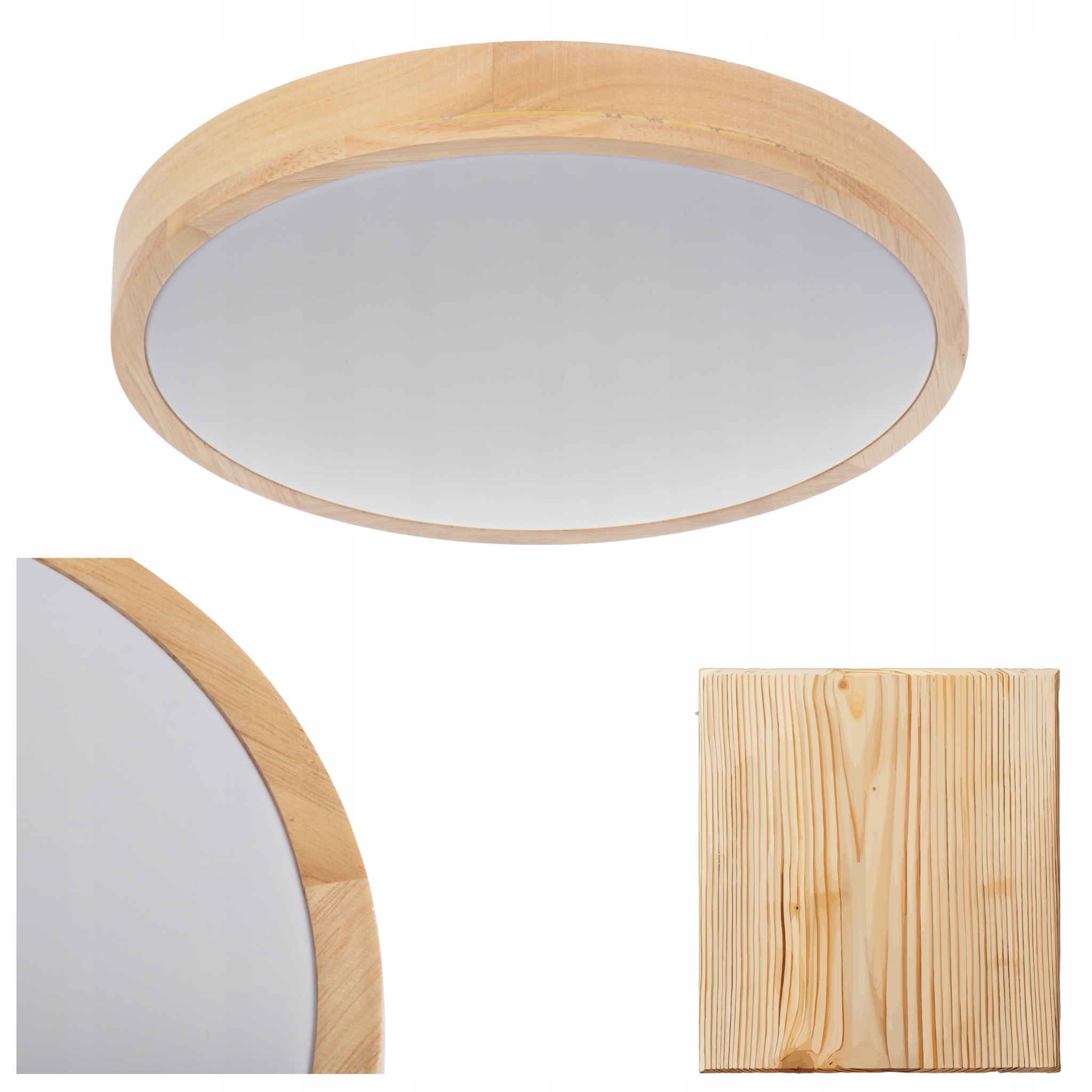Plafon LED drewno LL PICOF PLAFON2 okrągły 16,5W 27,5cm