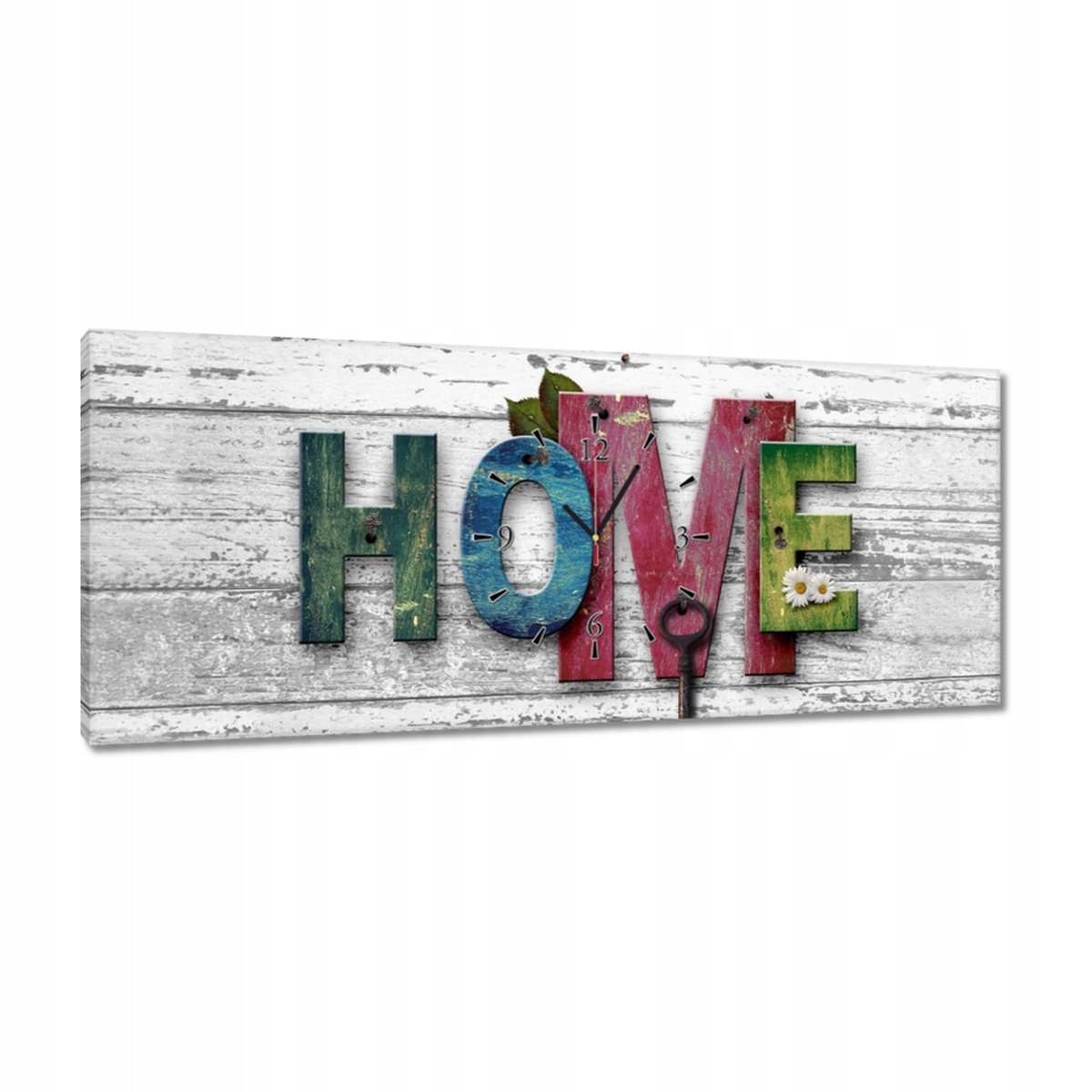 Hodiny 100x40 Barevný nápis Home