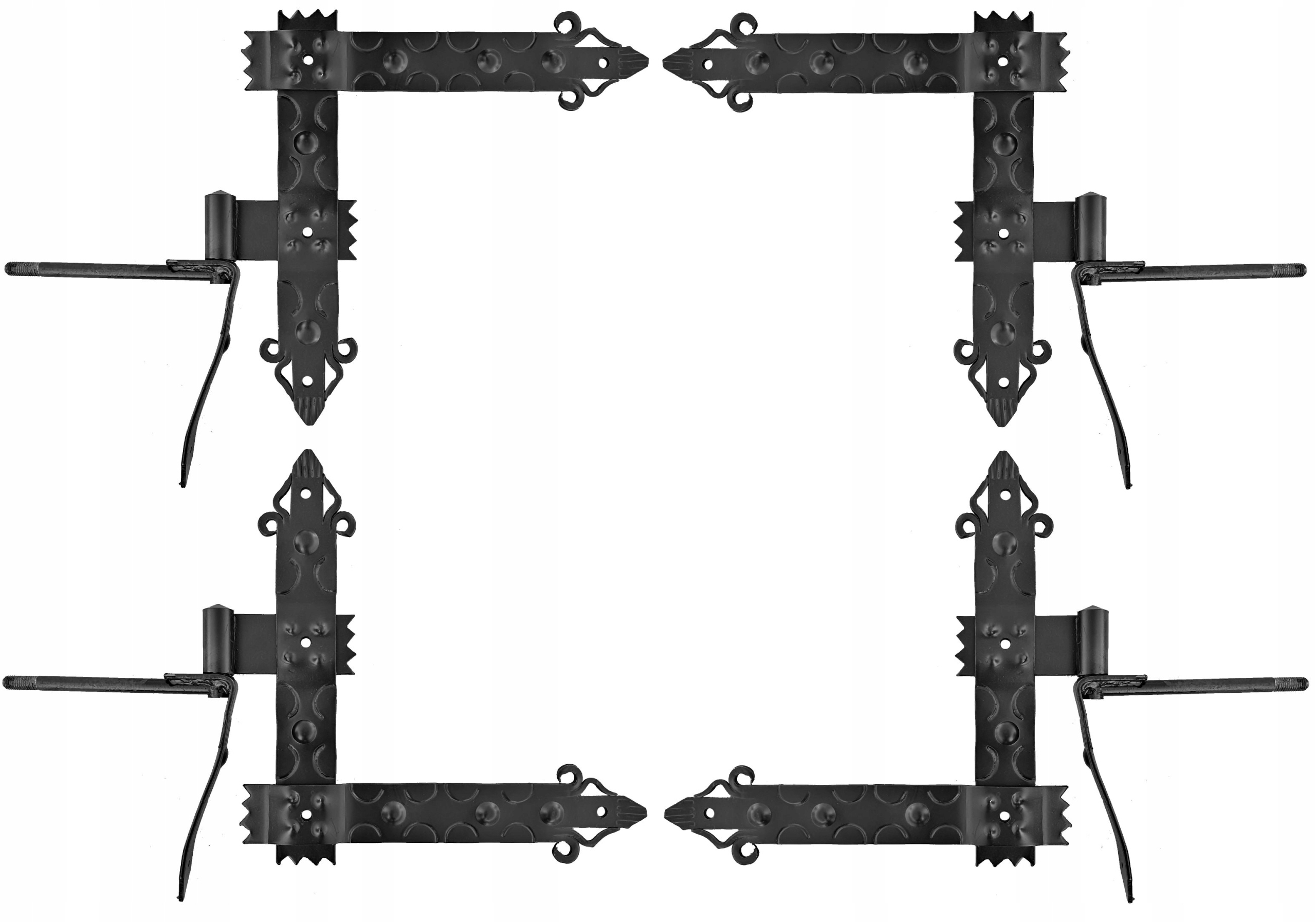 Pásový Závěs Úhlový Kovaný Retro 350 MM Sada 4KS