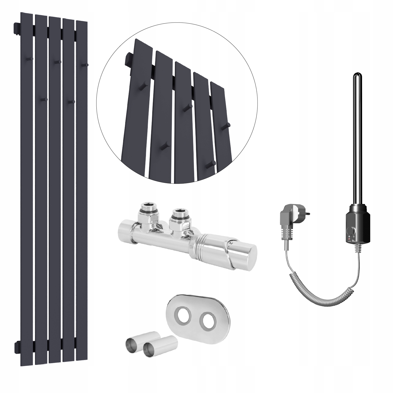 Set Vodno-elektrický ohrievač Bellohook 100x38 Grafit