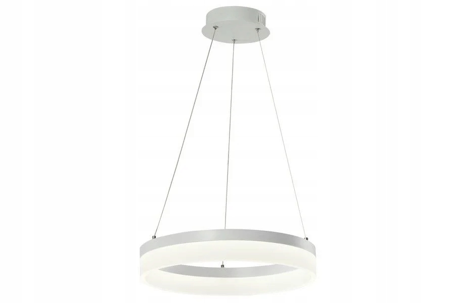 Moderní Led závěsná lampa bílá kulatá 40 cm do obývacího pokoje 4000K Reality