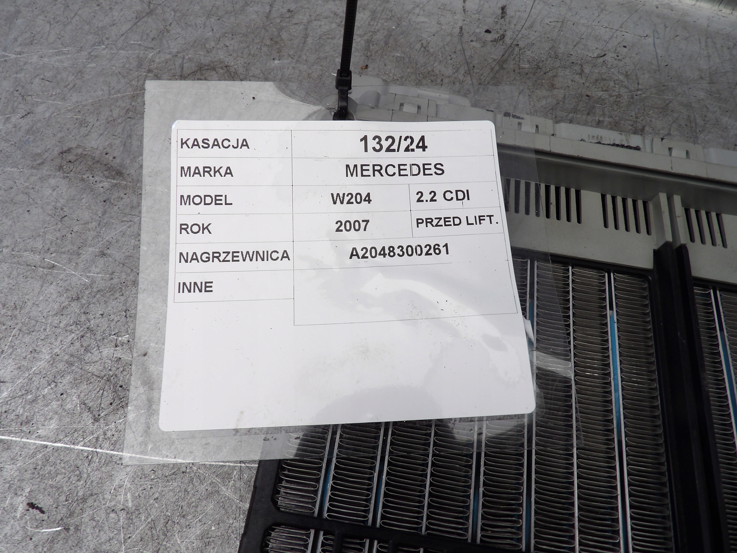 Mercedes W204 heater electrical A2048300261 E1951002 BEHR