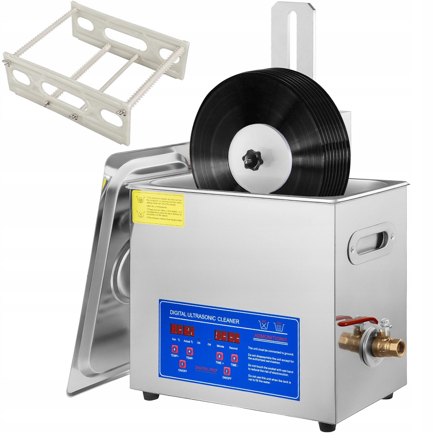 Ultrazvuková umývačka pre vinylové platne 6L 40kHz 180W 8 dosiek Sada