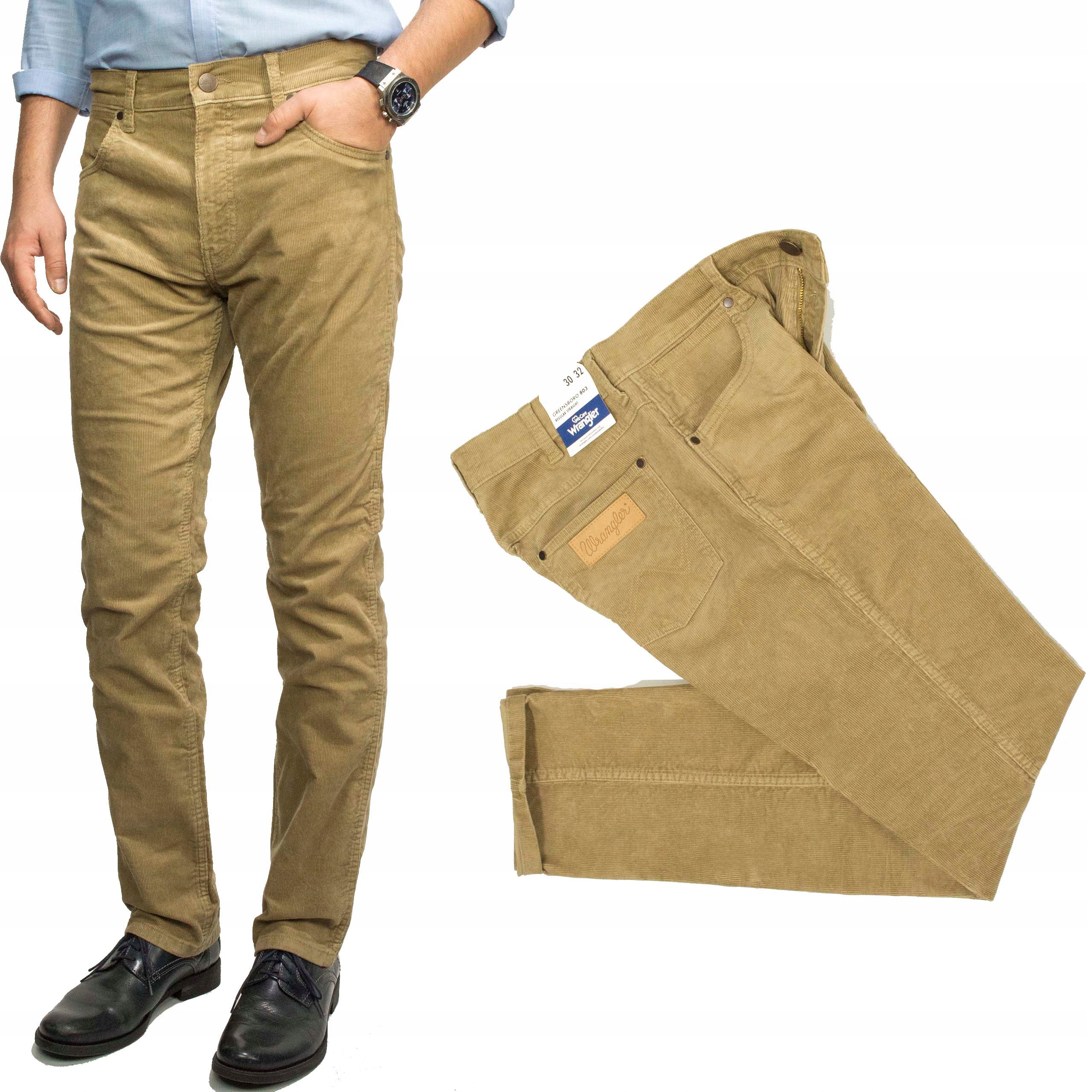 Wrangler Greensboro Lead Grey pánské manšestrové kalhoty klasického střihu W36 L34