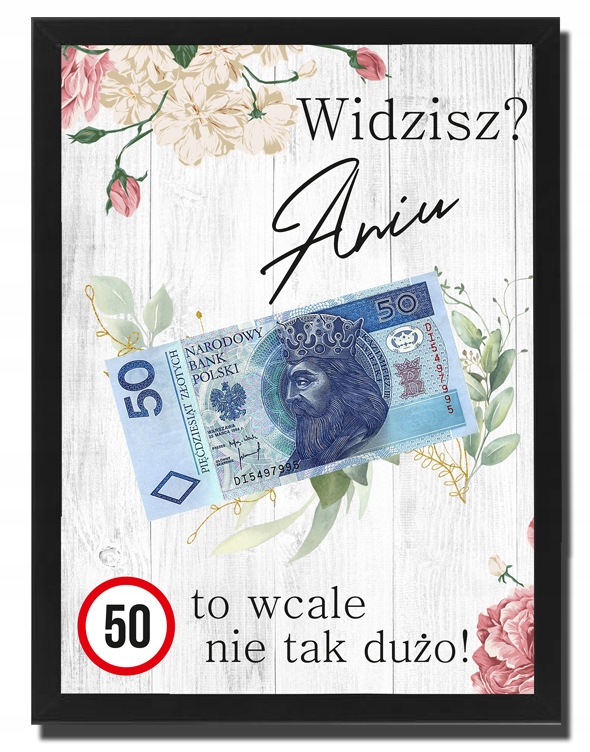 

Zabawny na 50 urodziny plakat w ramce