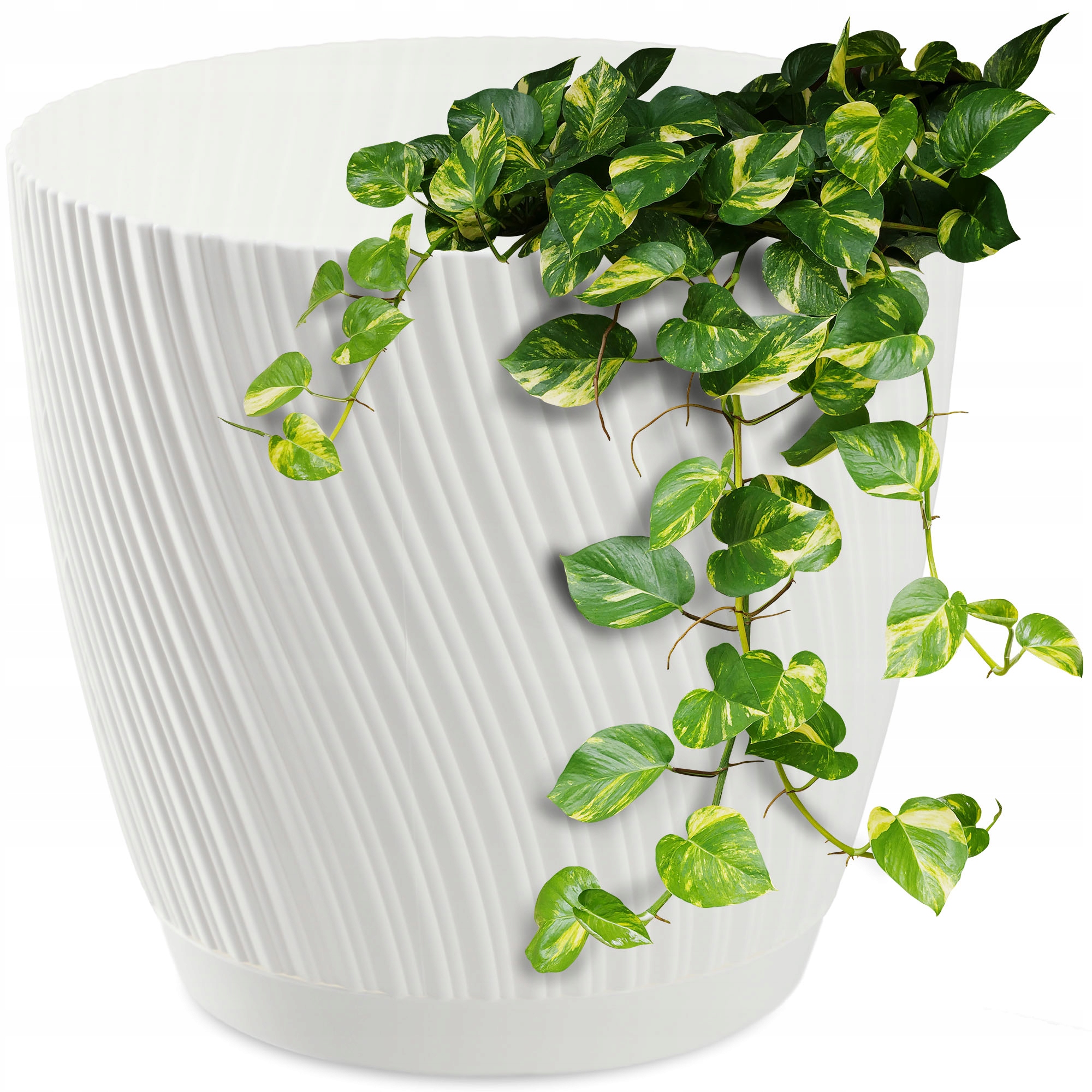 

Kadax Doniczka Z Podstawką 17cm Plastikowa Biała