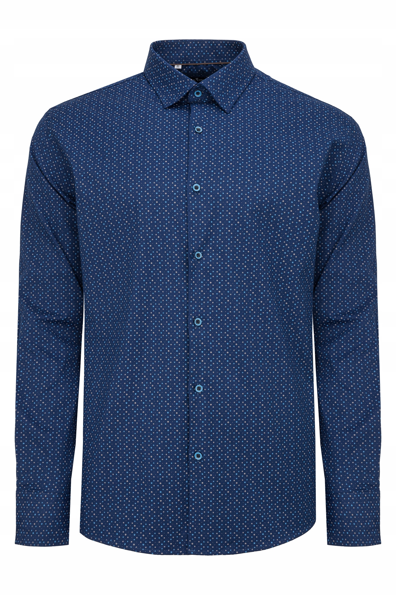 Pánská Modrá Indigo Košile Elegantní Návštěvnická Casual 97% Bavlna 3XL/48