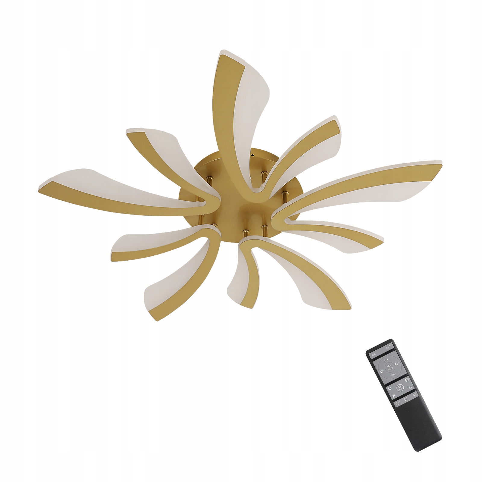 Led Stropní Svítidlo Závěsné Lustr Zlaté s Dálkovým Ovládáním Moderní 48W