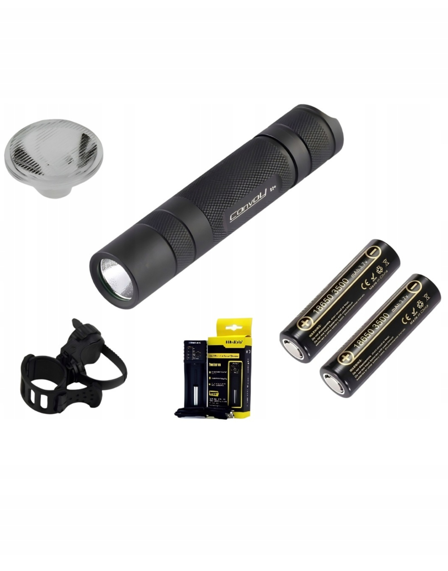 Latarka rowerowa LED 1000 lm Convoy S2+ z akcesoriami