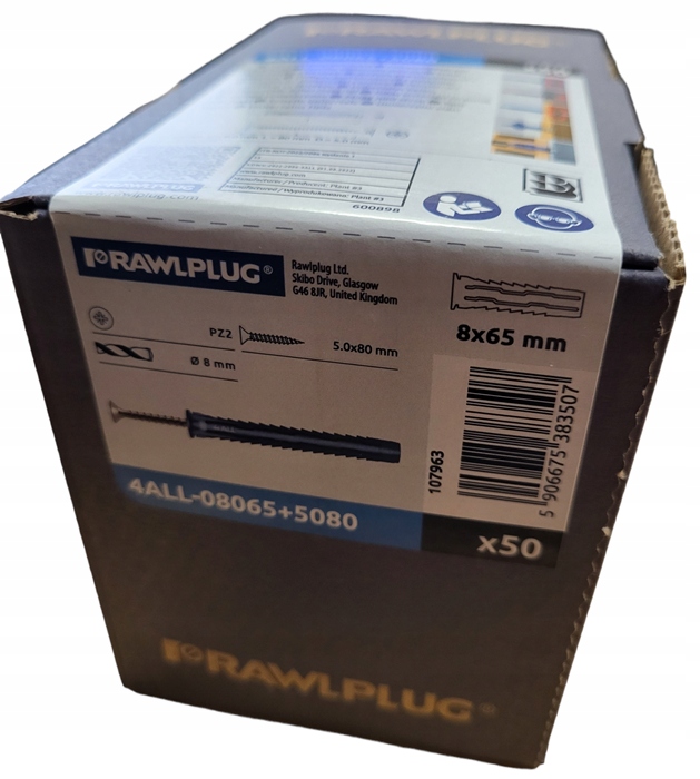 RAWLPLUG KOŁEK ROZPOROWY 4ALL 8X65 + WKRĘT 5,0X80K