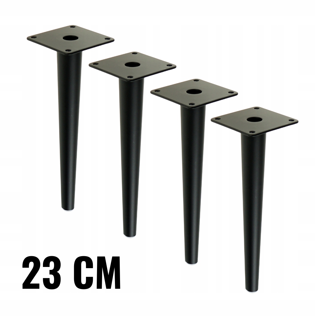 

4 x Noga stalowa stożek 23 cm blachą montażową
