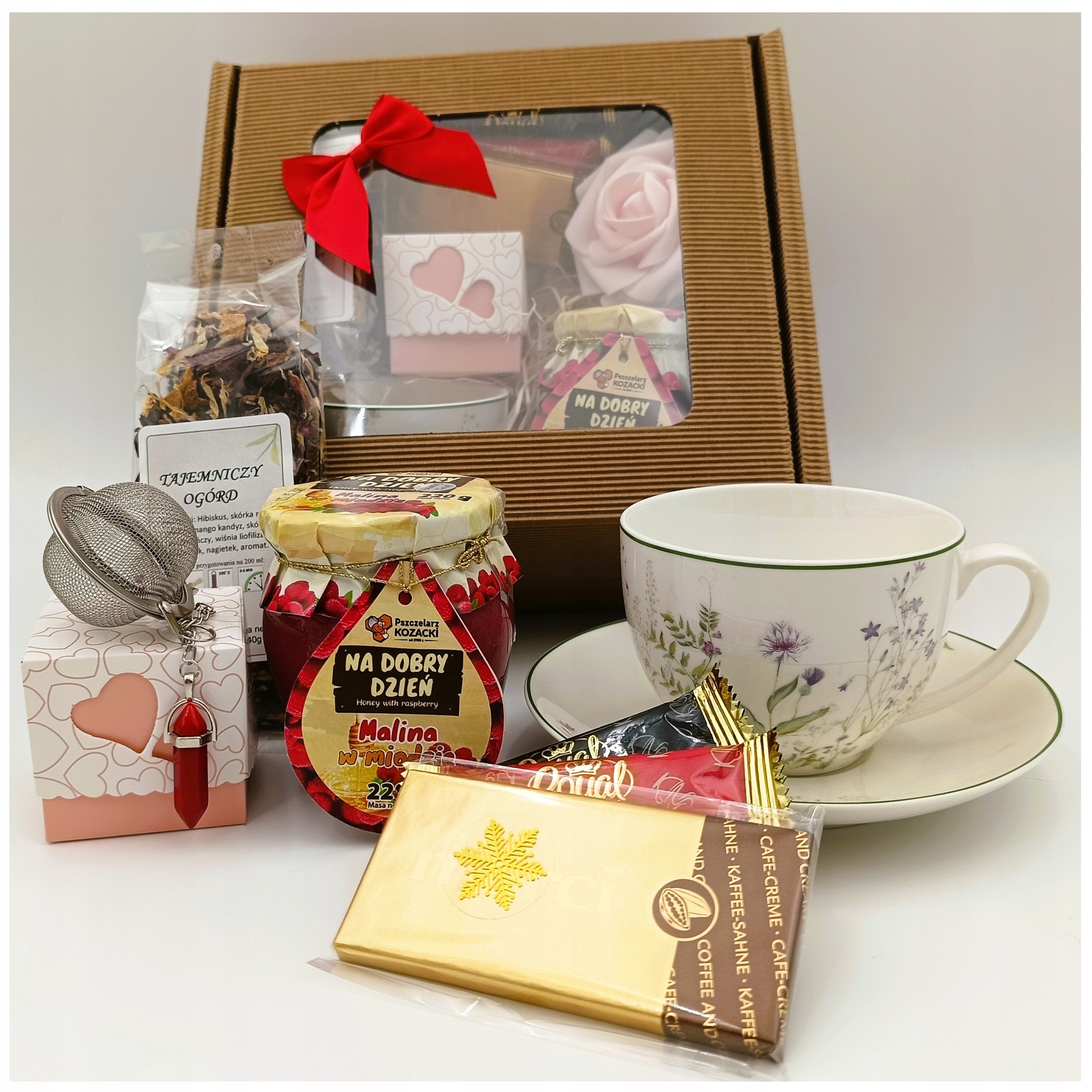 Levně Dárková Sada Narozeniny Jmeniny Šálek Čaj Med Sladkosti