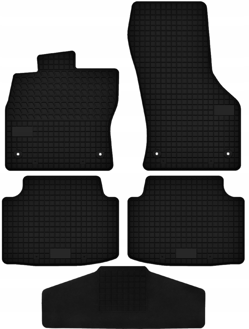 Gumové koberce určené s tunelem pro Škoda Octavia III (2013-2020) Guma