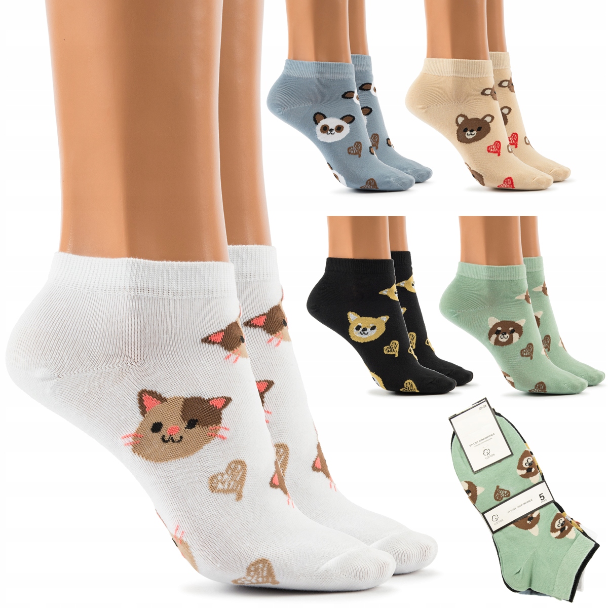 

5x Skarpety Ciepłe Bawełniane Wesołe Kolorowe MIX