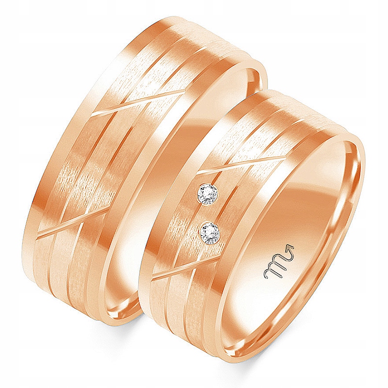 Růžové snubní prsteny pro novomanžele 14K 585 z roku 8 9 10, nejnovější módní kolekce