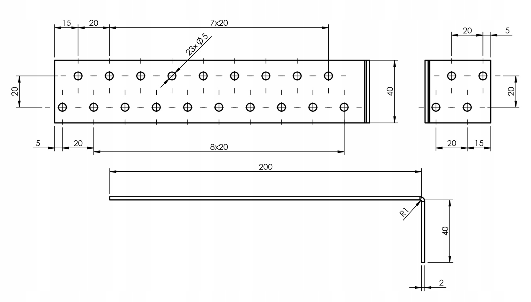 KĄTOWNIK CIESIELSKI ŁĄCZNIK BUDOWLANY MONTAŻOWY KOTWOWY 200x40x40 2,0 MM Rodzaj kątownik