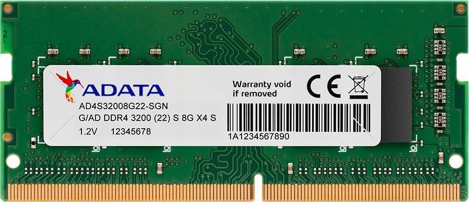 Pamięć do laptopa Adata Premier, Sodimm, DDR4, 8 Gb, 3200 MHz, CL22