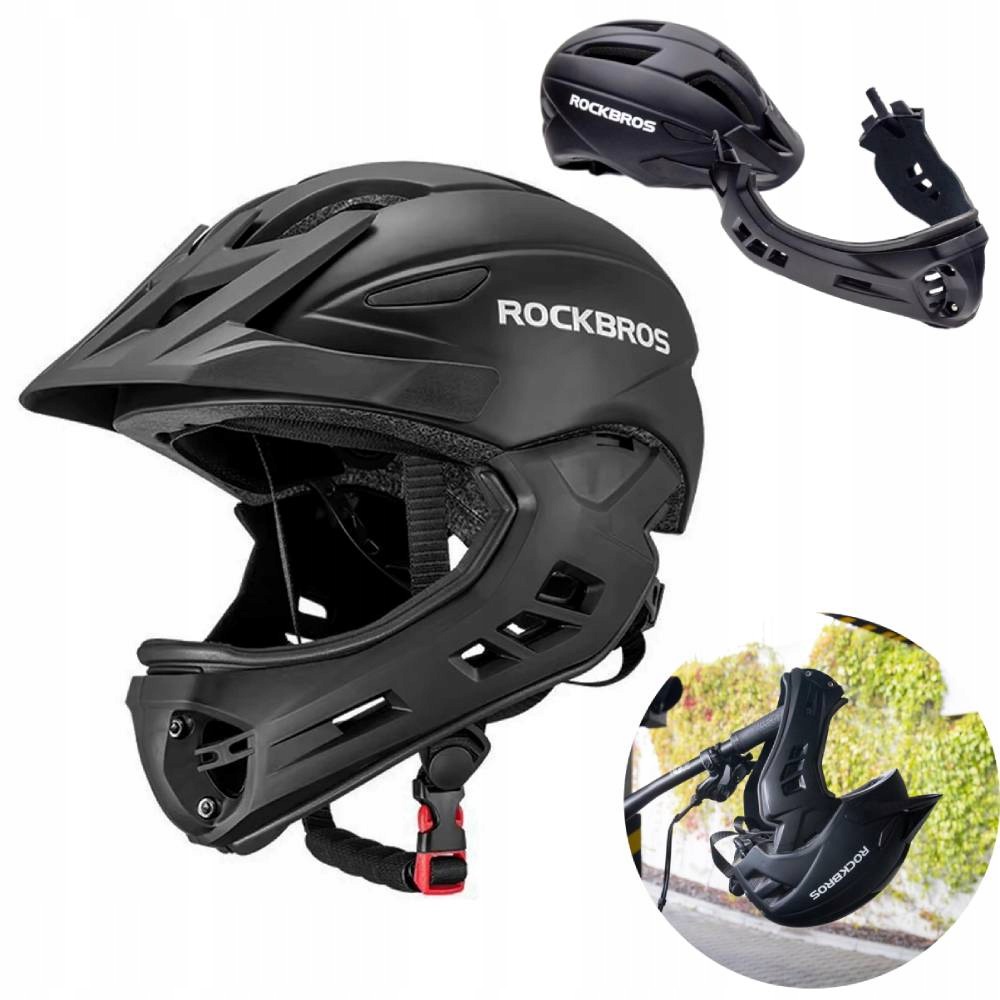 Dětská cyklistická přilba s odnímatelným krytem Full Face 48-58 cm Rockbros