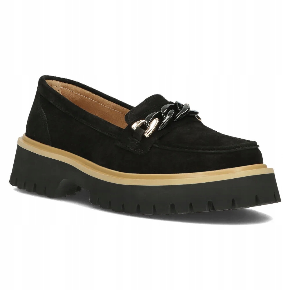 Buty damskie półbuty na platformie wsuwane Filippo łańcuch r.36