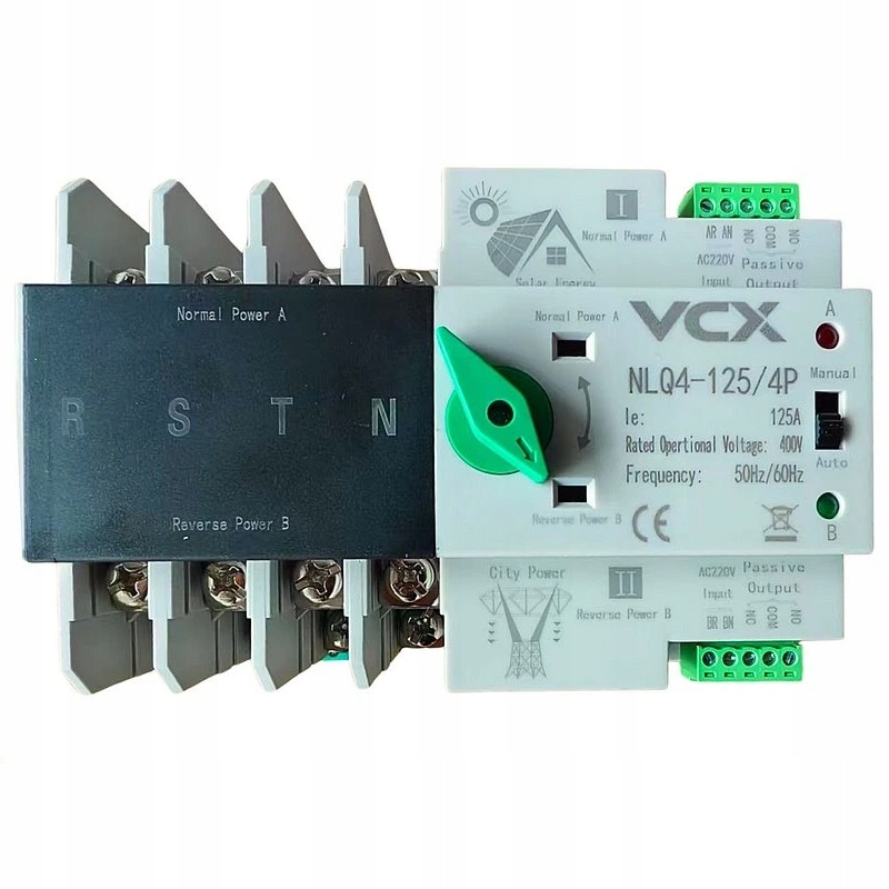 Automatický přepínač sítí napájení VCX 4P 400V 125A NLQ4-125/4P pro Fve