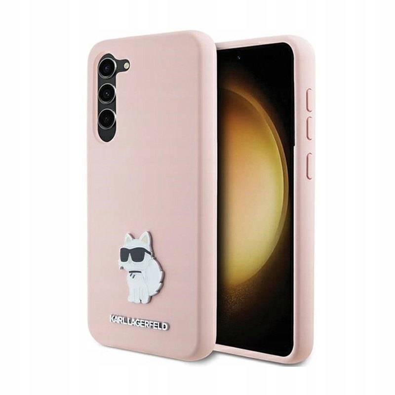 Karl Lagerfeld Silicone Choupette Metal Pin Etui Samsung Galaxy S24+ (róż