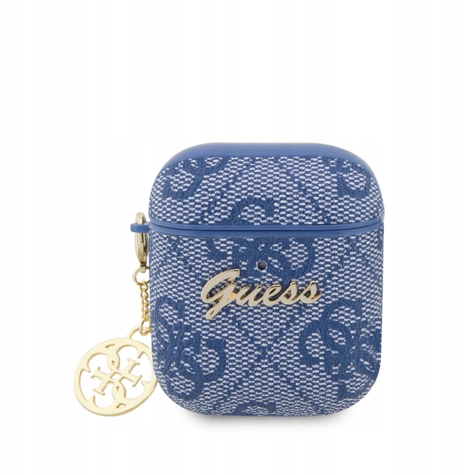 Etui do Airpods 2, Guess 4G Heart, case, futerał, obudowa, niebieskie