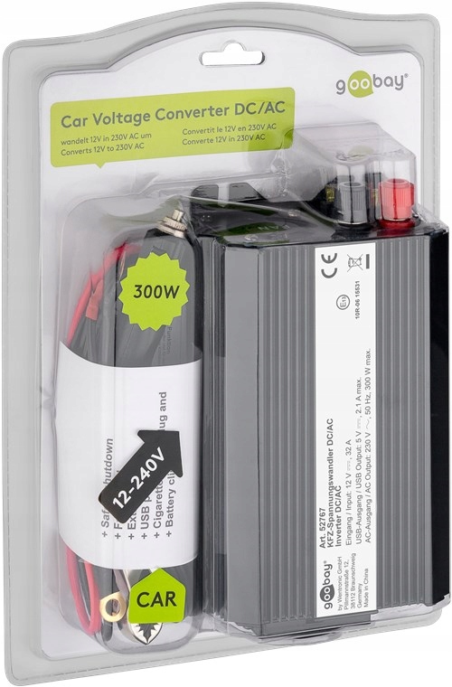 Menič napätia 12/240V 300W Usb Goobay