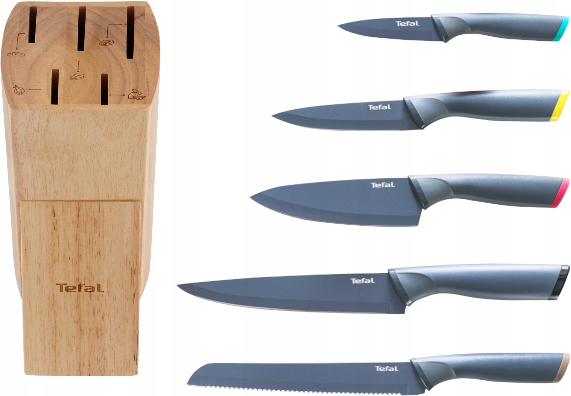 Ножи в блоке Tefal Fresh Kitchen 6el сталь