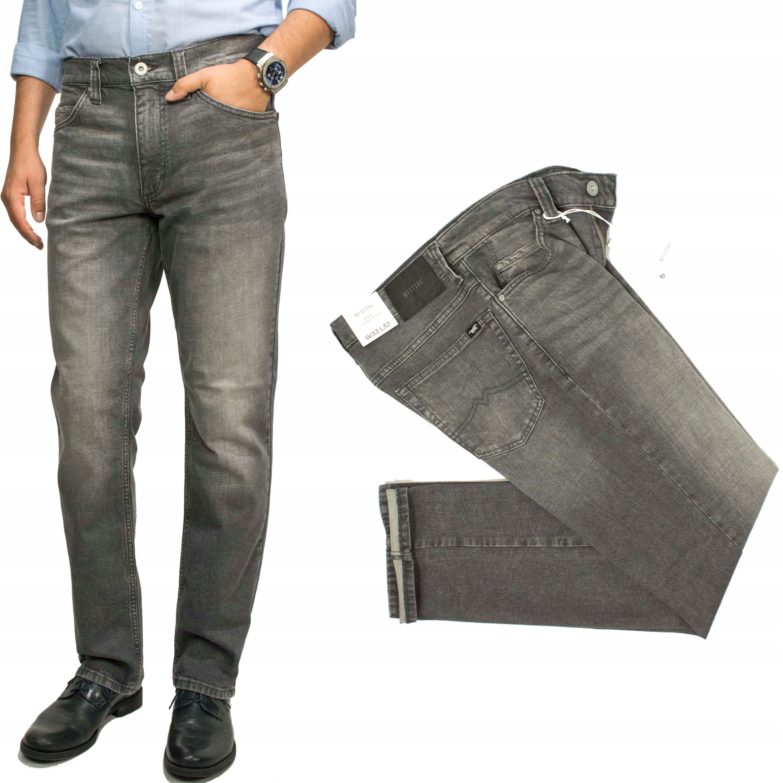 Mustang Tramper Light Grey 583 pánské džíny jednoduché W38 L34