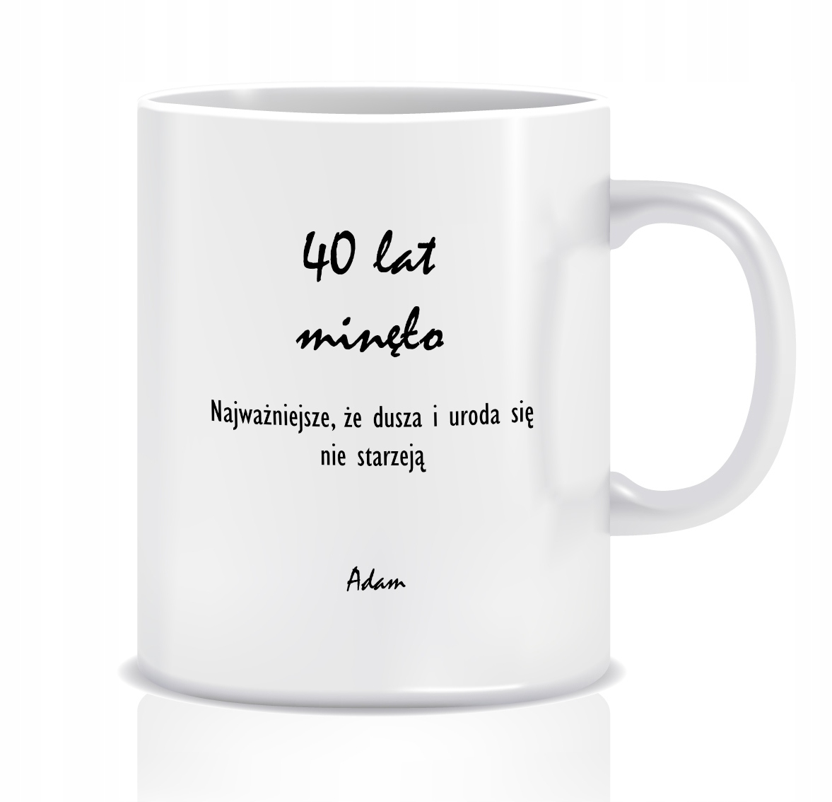 

Kubek na 40 urodziny (imię, dusza i urod