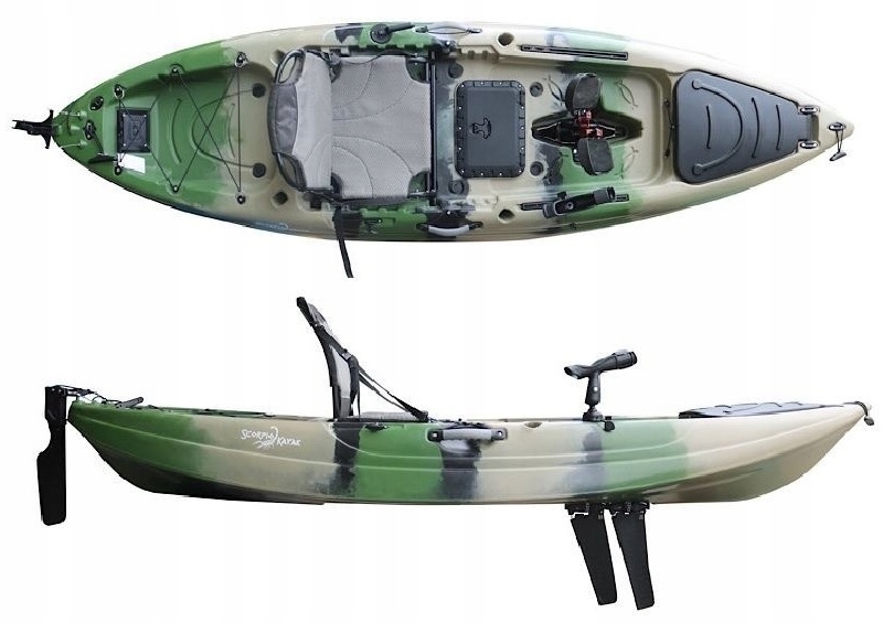 Kompaktowy Kajak Wędkarski Pedal Flap 9 Ramowe Siedzenie Z Napędem Nożnym