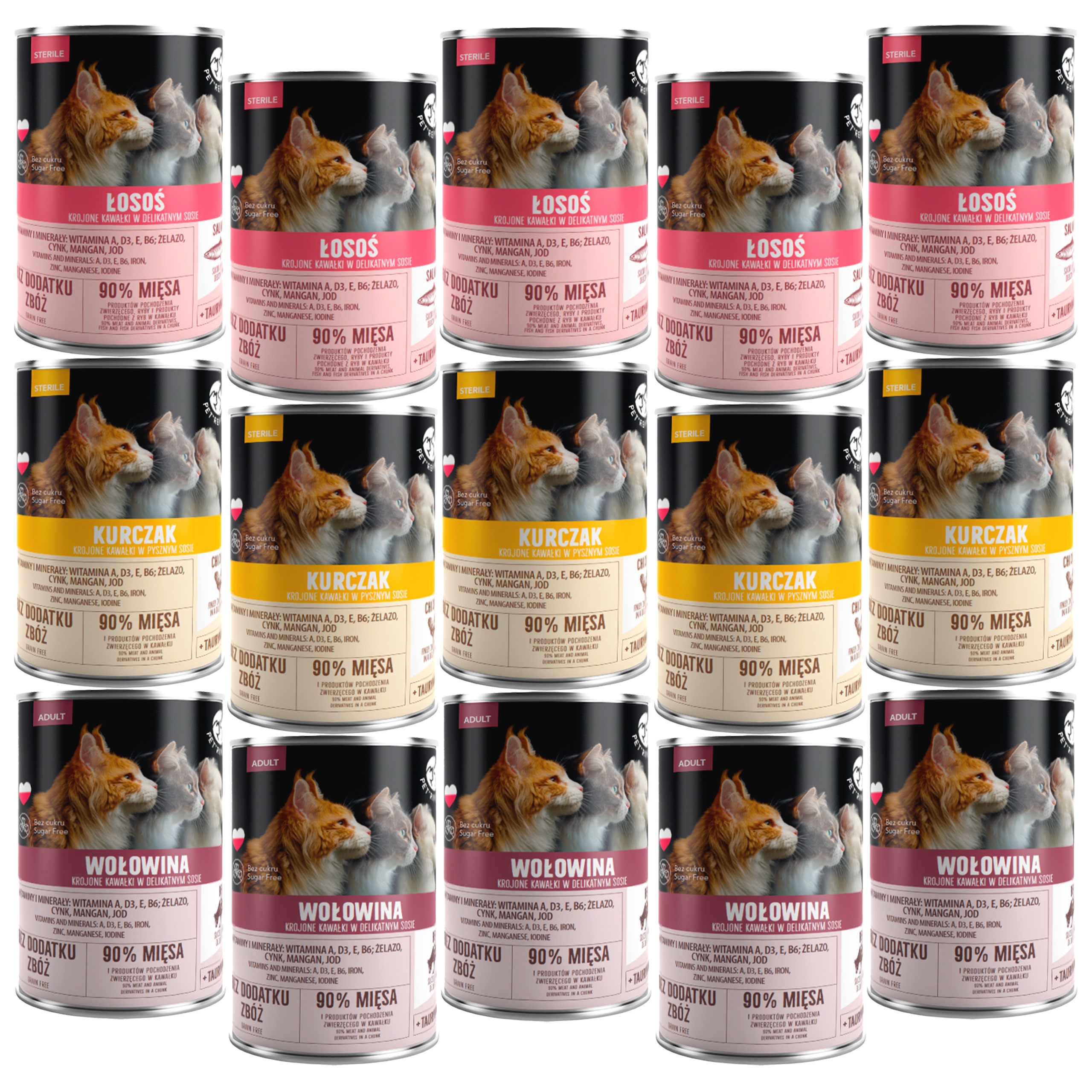 Levně Pet Republic krmivo pro kočky pro kočky mix chutí 15 x 400 g