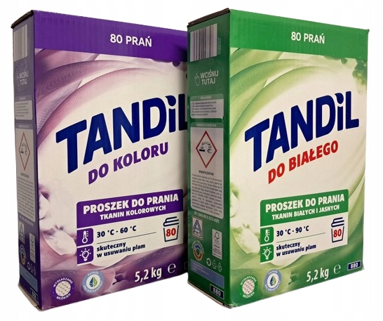 Tandil proszek do prania tkanin kolor biały 160 prań 10,4 kg Zestaw