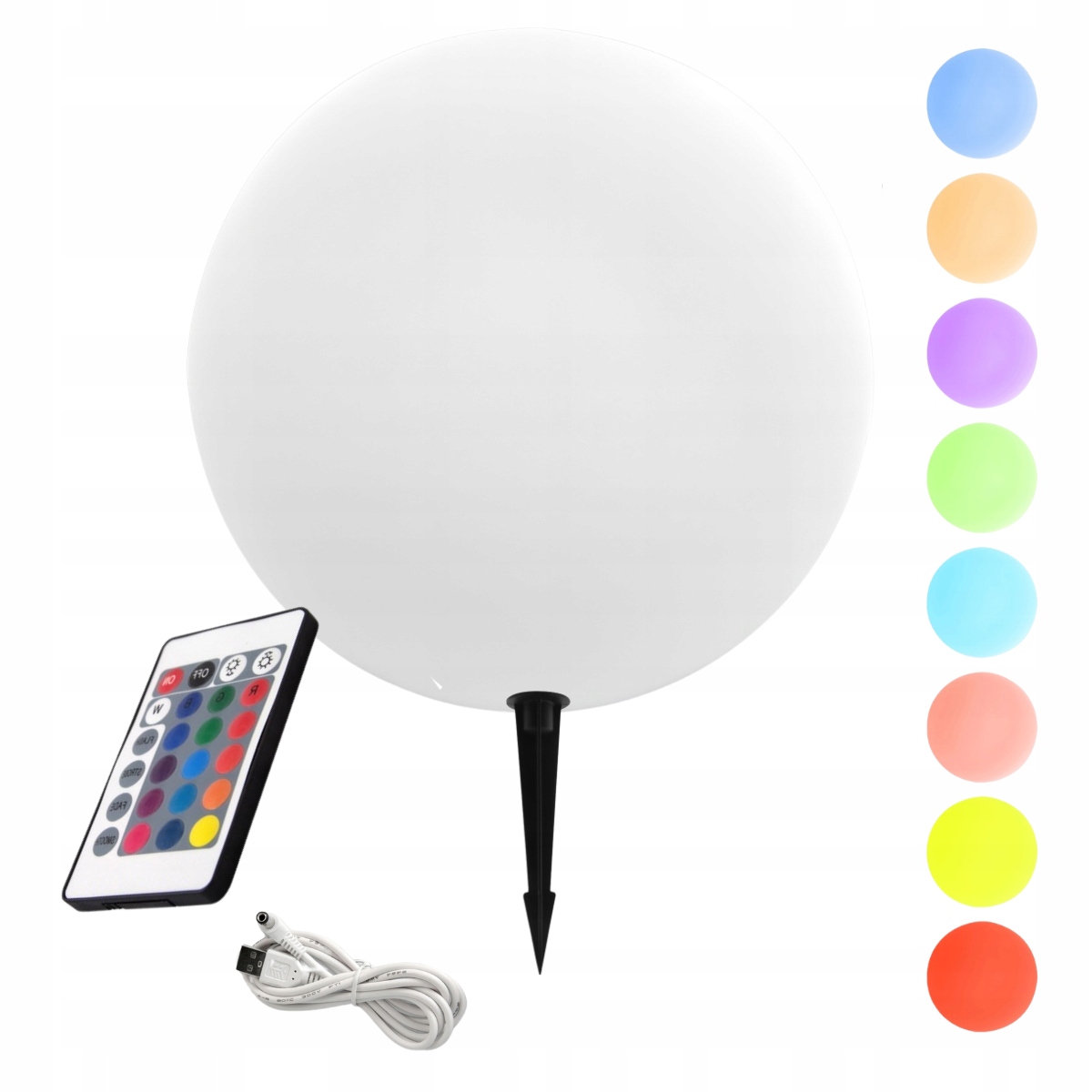 Solární lampa 30 cm s dálkovým ovládáním a barevným Rgb světlem Lvt