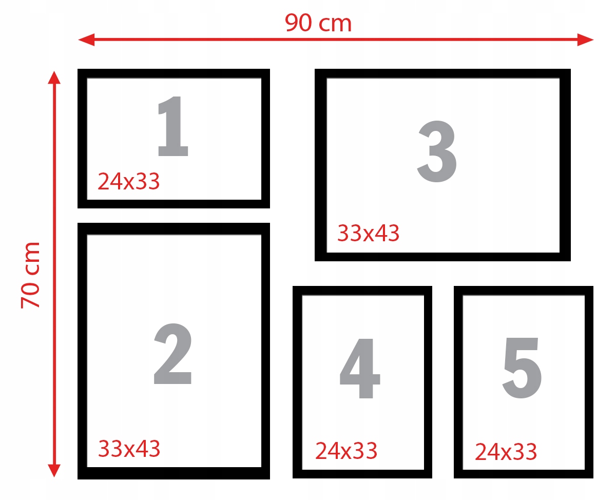 KOMPLET 5szt Obrazy Plakaty w ramie Scandi KD042 EAN (GTIN) 5903678730789