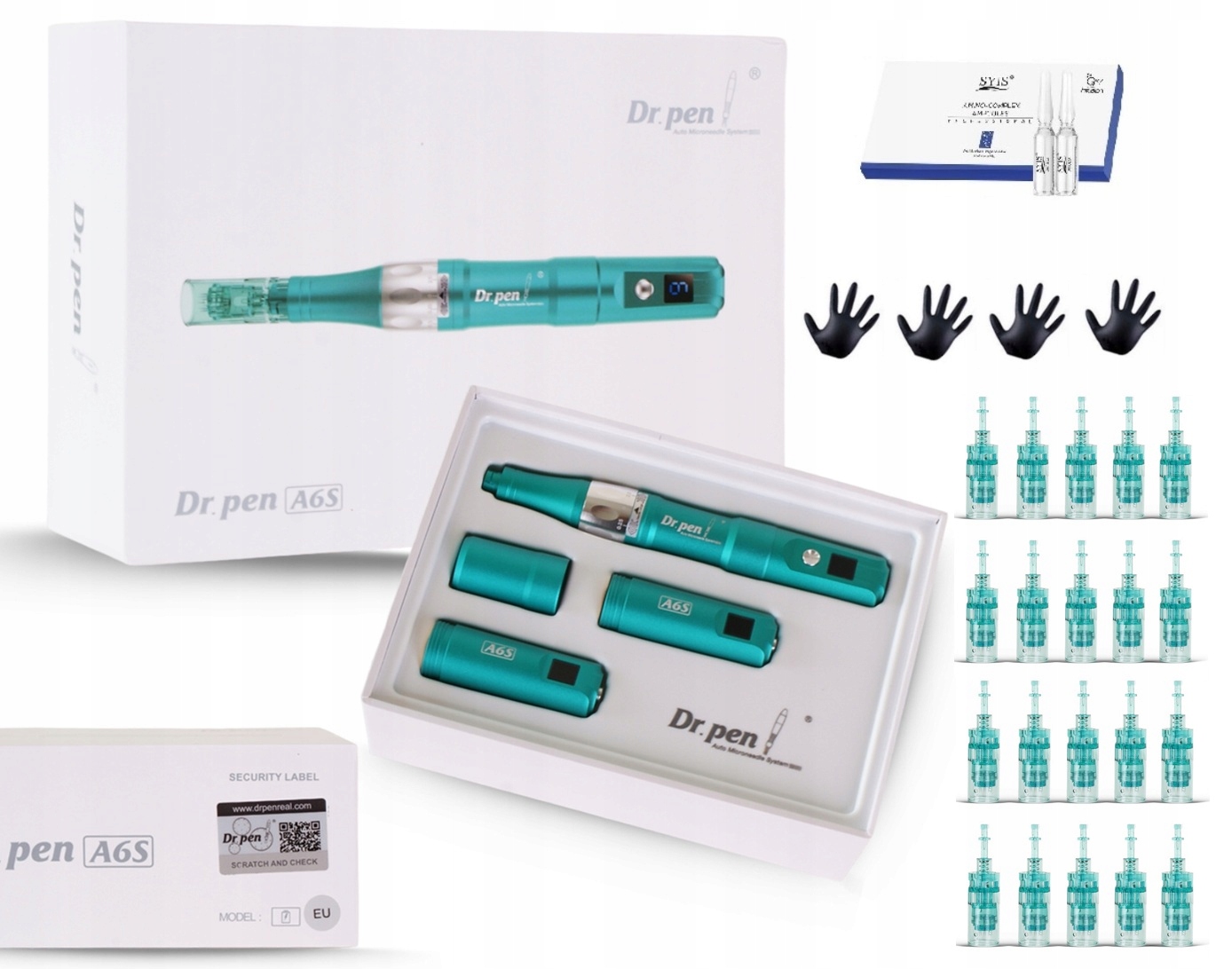 Dr Pen A6S Derma Pen Urządzenie do Mezoterapii 20 kartridży Syis